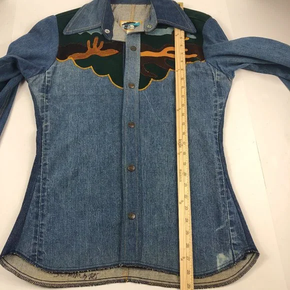 Antonio Giuseppe Vintage 1976 One-of-A-Kind Denim & Leather Suit Hippie Rare - Picture 6 of 17